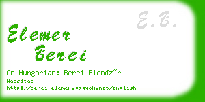 elemer berei business card